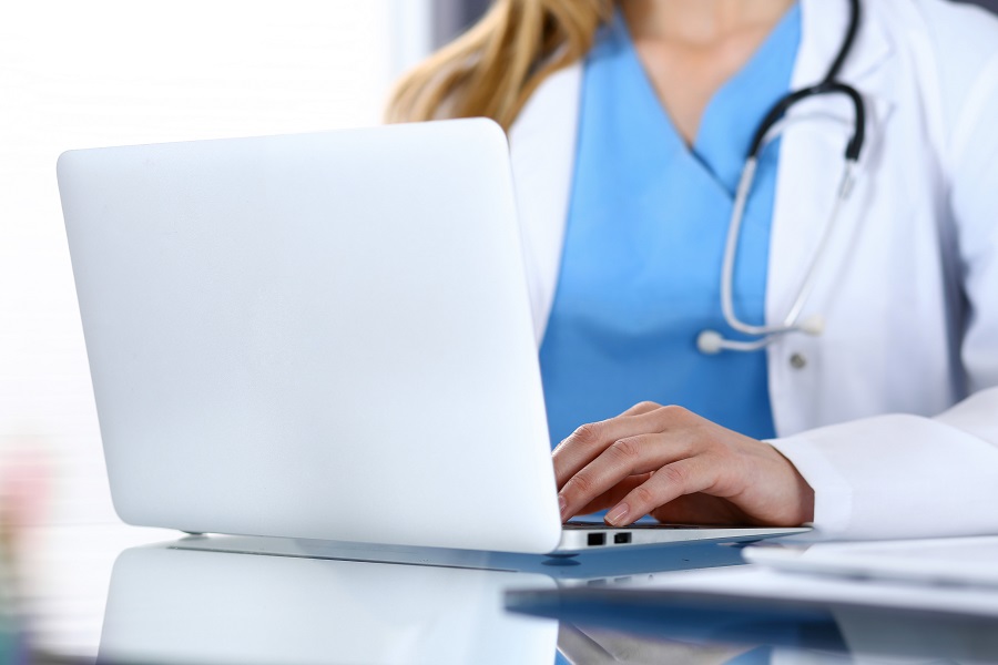 medical transcription services doctor computer