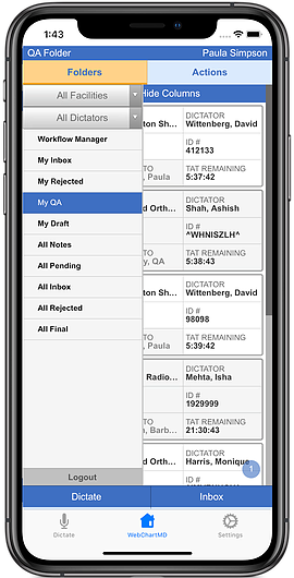 WebChartMD Mobile App - 360 Transcription